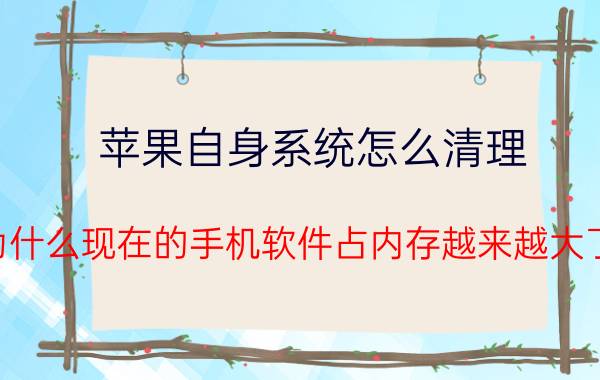 苹果自身系统怎么清理 为什么现在的手机软件占内存越来越大了？